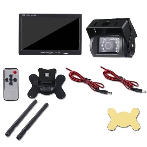 HästTrailer-kamera Trådlös trailerkamera, 7" display för hästtransport, auto IR-mörkerseende, 120° vidvinkel