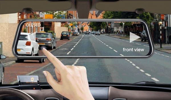 Smart Backkamera och Dashcam inbyggd i 10" Backspegel, GPS Stöd, 1080p HD, Inspelning, Nightvision
