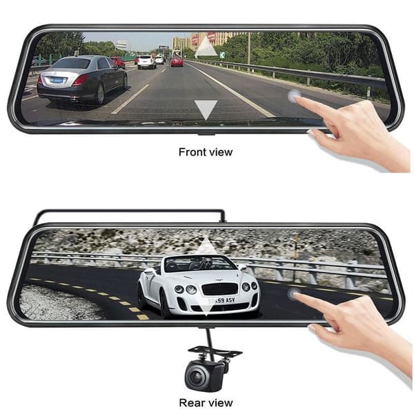 Smart Backkamera och Dashcam inbyggd i 10" Backspegel, GPS Stöd, 1080p HD, Inspelning, Nightvision