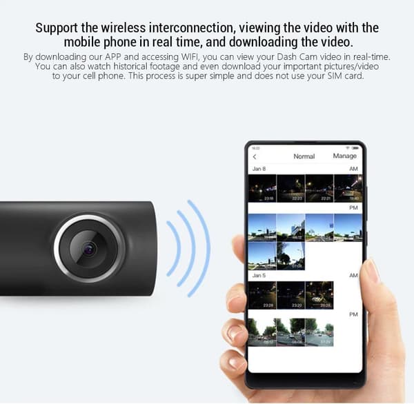 1080P HD mörkerseende körinspelare med hårdtråd/32G minneskort , G-sensor bilkamera, röststyrning, stöder trådlös anslutning