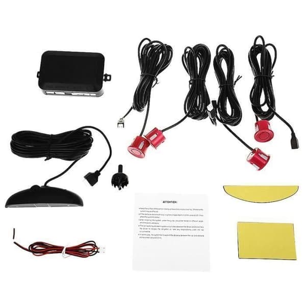 4 Sensor Parkering Parkering LED Bakre Backradar Billjudlarm