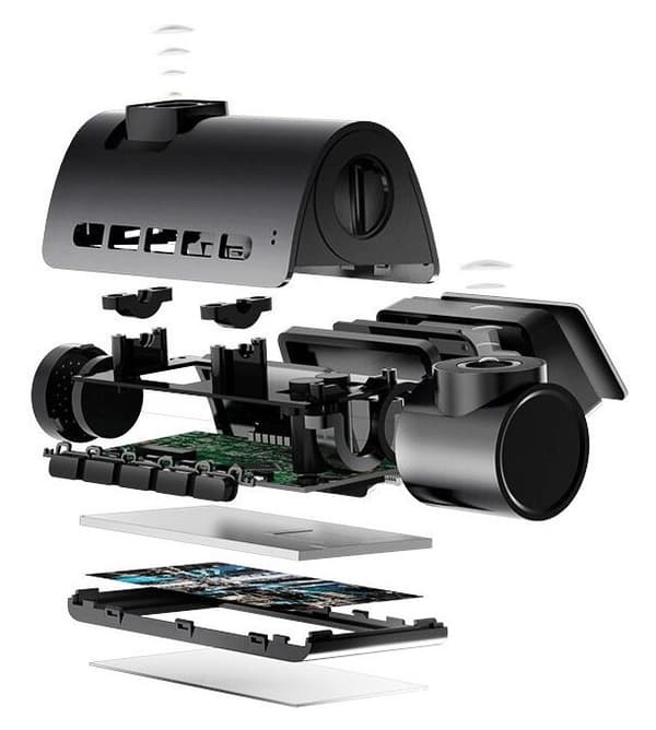 CEL-TEC palubní kamera do auta K5 Triple/Přední, zadní 1080p/ vnitřní kamera HD/3" IPS LCD/WiFi/g senzor/