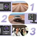 Miniatyrbild 3 av 4: Dashcam Vindruta Fram Bak Interiör 1080p LED 2 tum Micro Black