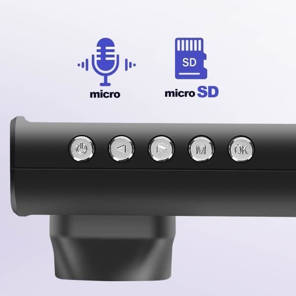 Dashcam Vindruta Fram Bak Interiör 1080p LED 2 tum Micro Black