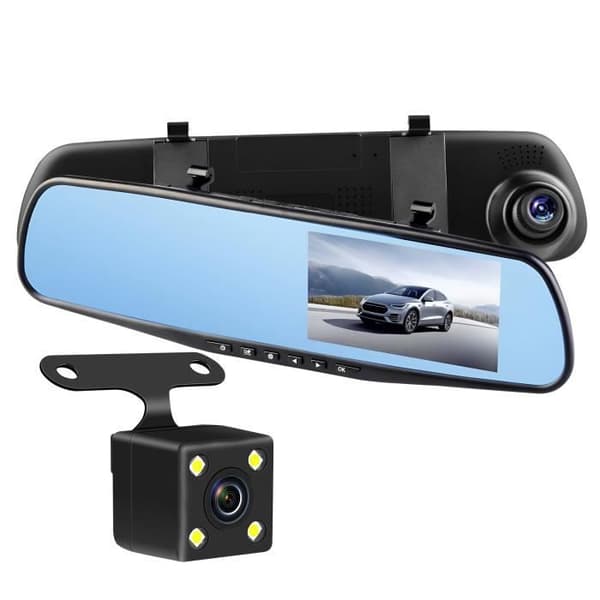 Dashcam Bil Backspegel DVR-01 G-Sensor 5'' TFT-skärm Svart