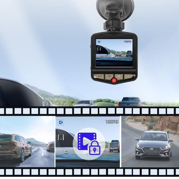 Dashcam Bil Sugkoppsfäste DVR-05 med backkamera Svart