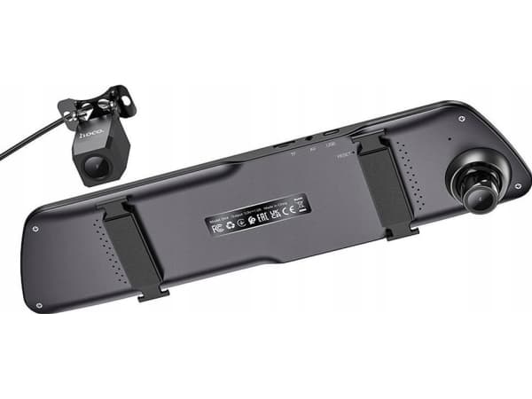 Hoco kamera HOCO bilkamera med 4,5" skjerm for speil + bakkamera 1080P/30fps DV4 svart
