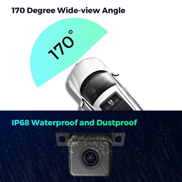 XTRONS 1080P AHD Bil Frontkamera, IP68 Vandtæt, 170° Bredvinkel, Nem Installation