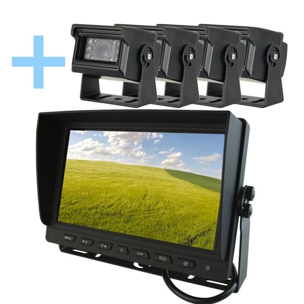 Parkera kitkamera Yatek bestående av en 9" AHD 1080P-skärm + 4 kameror för bakåtblick 1080P Yatek