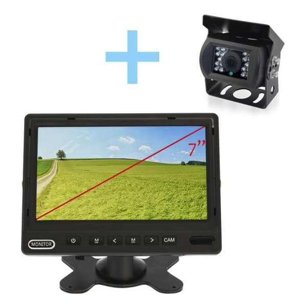 Yatek parkeringskamerasats bestående av en 7" AHD 1080P-skärm + backkamera för Yatek 1080P parkering