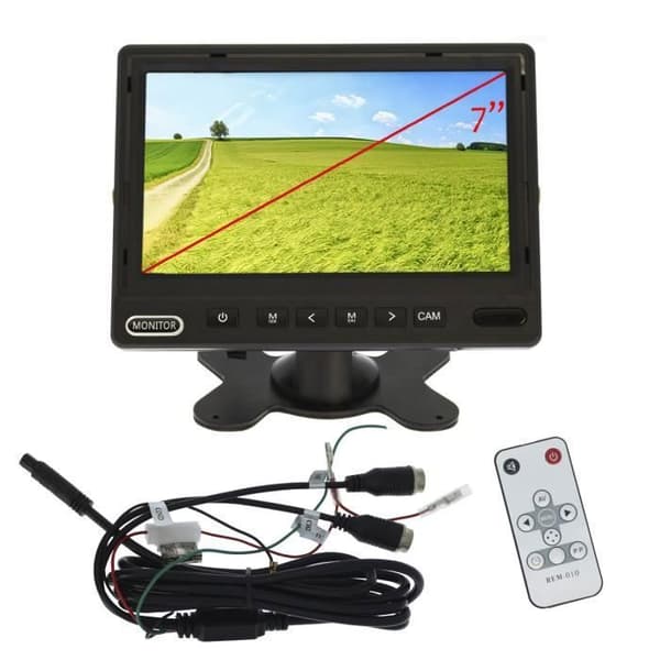 Yatek parkeringskamerasats bestående av en 7" AHD 1080P-skärm + 2 Yatek 1080P-backkameror
