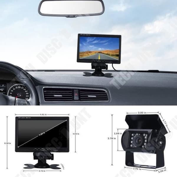 TD® Podofo 7" LCD dubbel backkamera Bilmonitorsats för lastbilsbuss RV 18 IR LED Night Vision Backup-kamera