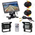 Miniatyrbild 1 av 4: TD® Podofo 7" LCD dubbel backkamera Bilmonitorsats för lastbilsbuss RV 18 IR LED Night Vision Backup-kamera