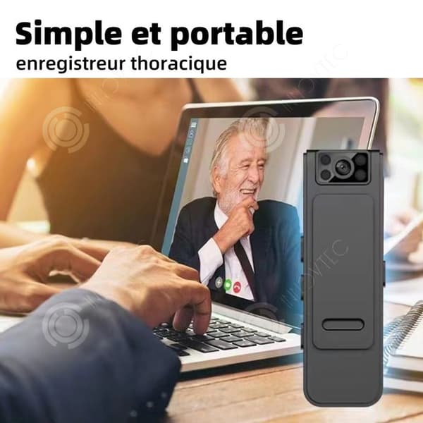 INN Noise Reduction Camera 1080P HD 90 graders roterbar HD-lins med magnetiskt bakre klämma Mini Portable Video Body Camera
