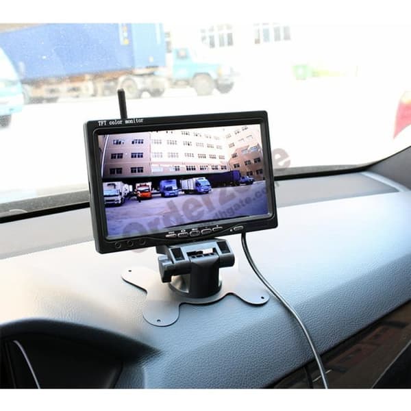 Ny trådlös säkerhetskopieringskamera 7 tums HD LCD-skärm + vattentät bilkamera för lastbil RV Bussläp + cigarettändare