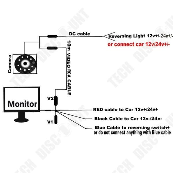 Backkamera 7 tum LCD-monitor, 18 LED IR nattseende bakåtkamera kit 20m kabel 12V-24V buss släpvagn lastbil husvagn
