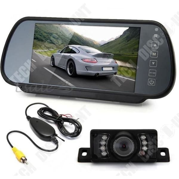 TD® Backup Camera Special Lens D7105 7-tums backspegel +Trådlös kamera Backbildsystem -Bilfordon