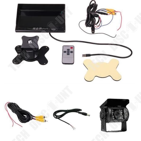 TD® Backup Camera 7" 12-24V Dash Mount LCD Monitor Screen- Parkeringssystem Truck Bus-10m Videoförlängningskabel
