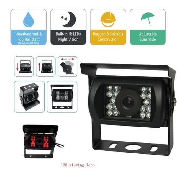 TD® Backkamera 7-tums TFT LCD-skärm Fordonsmonitor 2 x Backup-kameror IR LED Night Vision Vattentät kamera