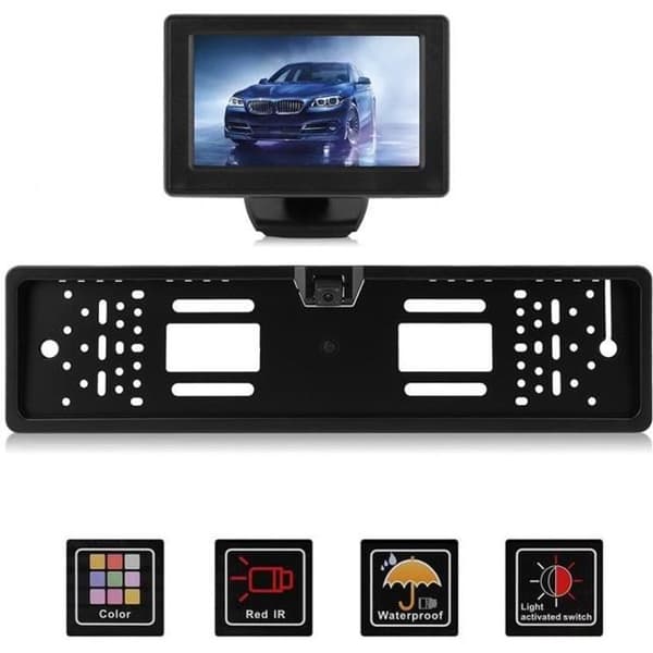 Trådlös säkerhetskopieringskamera 170° vattentät registreringsskylt Ram Night Vision ＋4,3" Screen Monitor Vision System
