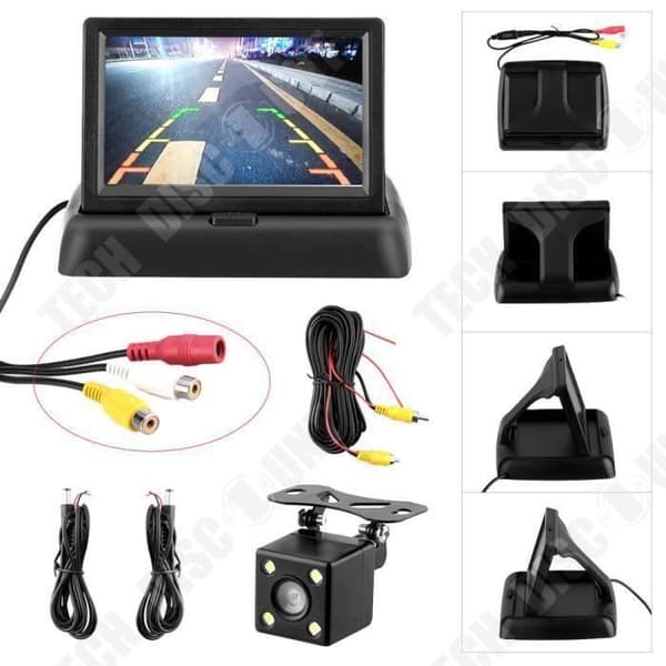 TD® bilbackupkamera 170° HD+ 4,3 tum bakre LCD-monitor Nattseende-bakradar för parkering
