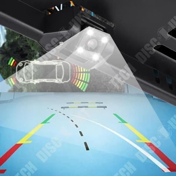 TD® trådbunden säkerhetskopieringskamera 170° vattentät registreringsskyltfäste/IR parkeringskamera med registreringsskyltram