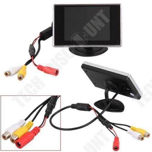 3,5 tums backkamerabildskärm Bil Tvåvägs videoskärm Backskärm med kabel med två hjul trehjuling