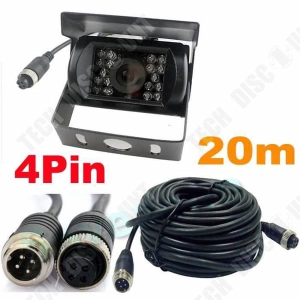 TD® 4x backkamera för bil 4 stift + 7 tum LCD 4CH separat monitor för 12V - 24V lastbilsbusstraktor 10m 20m kabel