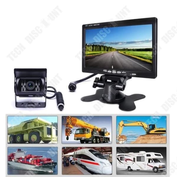 TD® trådbunden säkerhetsbackupkamera 18 IR LED Night Vision 7" TFT LCD-skärm för husbil, buss, släp, lastbil, husvagn