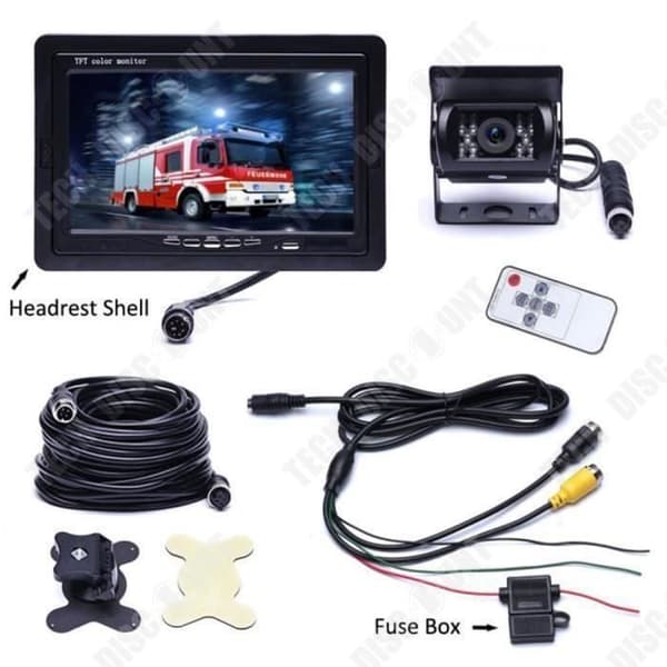 TD® trådbunden säkerhetsbackupkamera 18 IR LED Night Vision 7" TFT LCD-skärm för husbil, buss, släp, lastbil, husvagn