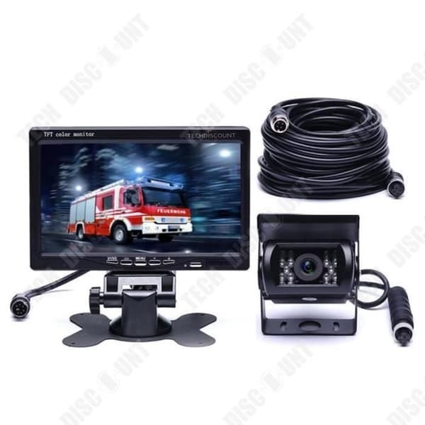 TD® trådbunden säkerhetsbackupkamera 18 IR LED Night Vision 7" TFT LCD-skärm för husbil, buss, släp, lastbil, husvagn