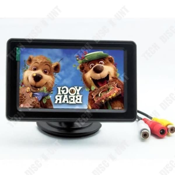 TD® 4,3 tums LCD-skärm + bilkamera plus 10 m video linbana backdisplay radar natt bilkamera svart