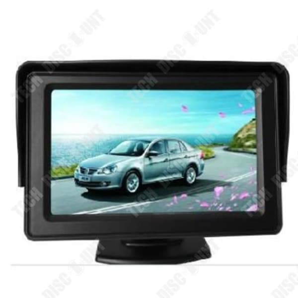 TD® 4,3 tums LCD-skärm + bilkamera plus 10 m video linbana backdisplay radar natt bilkamera svart