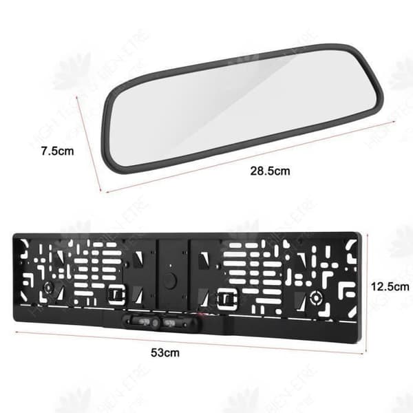 HTBE® Car Night Vision backspegel 4,3 tums LED-skärm + trådlös säkerhetskopieringskamera Bil backkamera svart