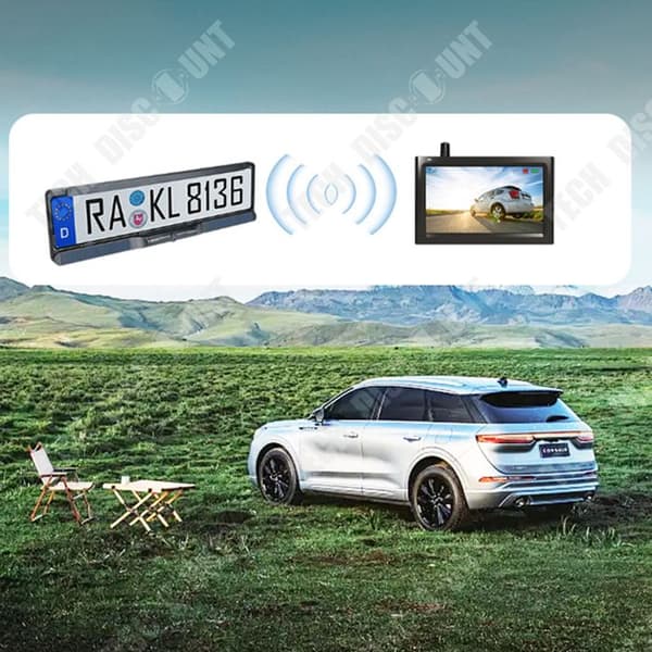 TD® Trådlös backkamera Trådlös överföring Bilkamera Display Trådlös Solar Backup Camera 4,3 tum 1080P