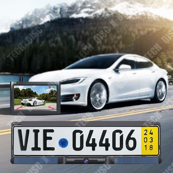 TD® Trådlös backkamera Trådlös överföring Bilkamera Display Trådlös Solar Backup Camera 4,3 tum 1080P