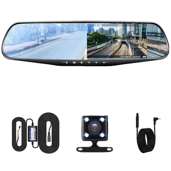 Bil DVR Dashcam, 1080P Frontkamera, 6M Bagkamera,Med trin-ned