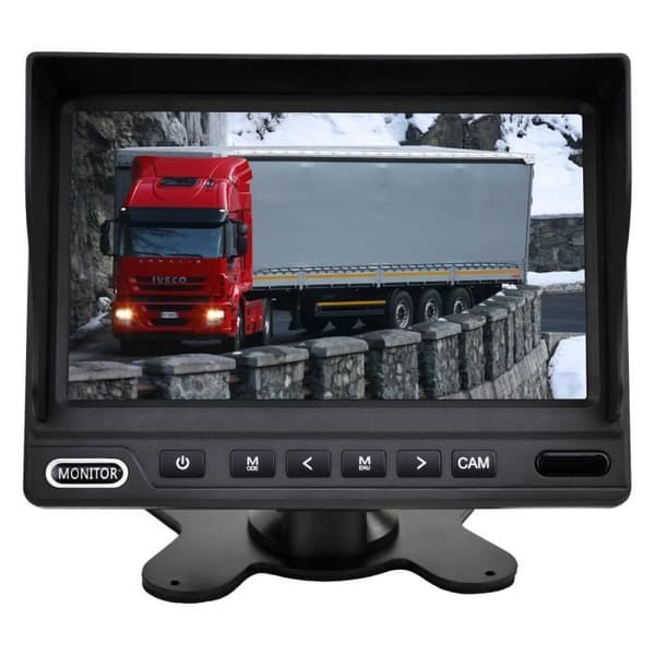 Bakre bildskärm i fordon AHD 1080P 7" dubbel ingång innehåller ram och stativ, färg svart