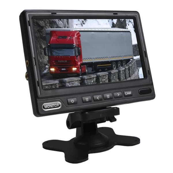 Bakre bildskärm i fordon AHD 1080P 7" dubbel ingång innehåller ram och stativ, färg svart