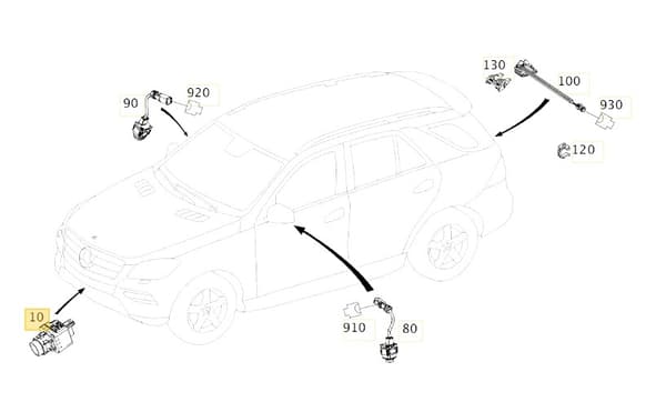 A0009053902 PARKERINGSKAMERA FORAN 360 MERCEDES W166 X166 W212 C217