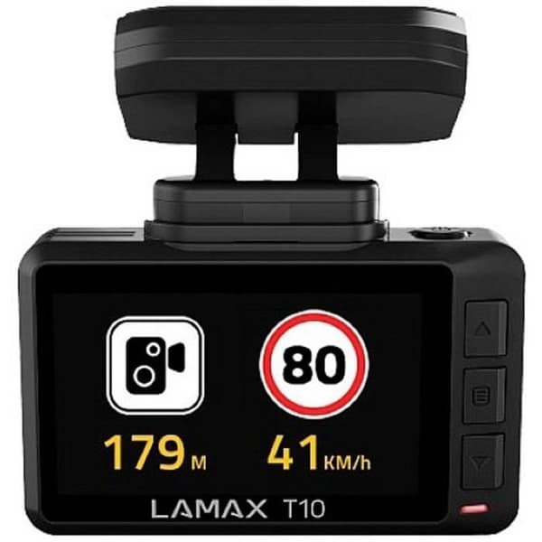 Inbyggd kamera + GPS Lamax T10 Horisontell betraktningsvinkel=170° Datavisning i videon, G-sensor, WDR, Rec