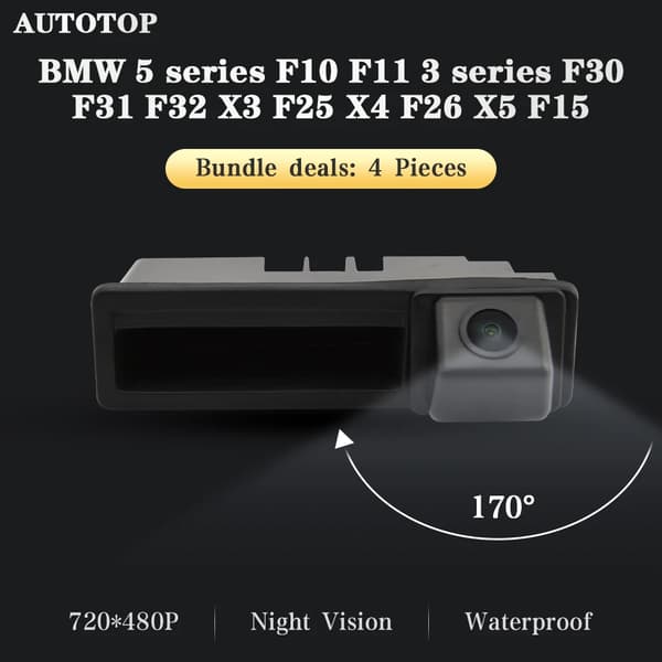 Auton Peruutuskamera, 170° Näkökulma, Vesitiivis Suunnittelu,12V, 4 Kappaletta