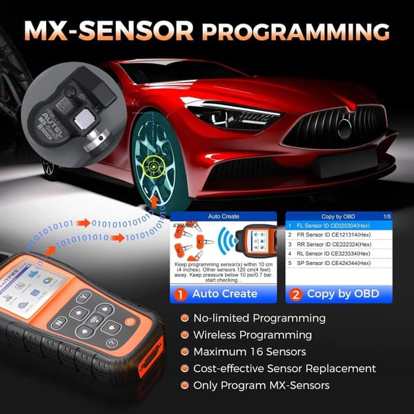 TPMS Programmeringsværktøj, OTOFIX TireGo 808, Aktiver Alle Sensorer Program, TPMS-værktøj