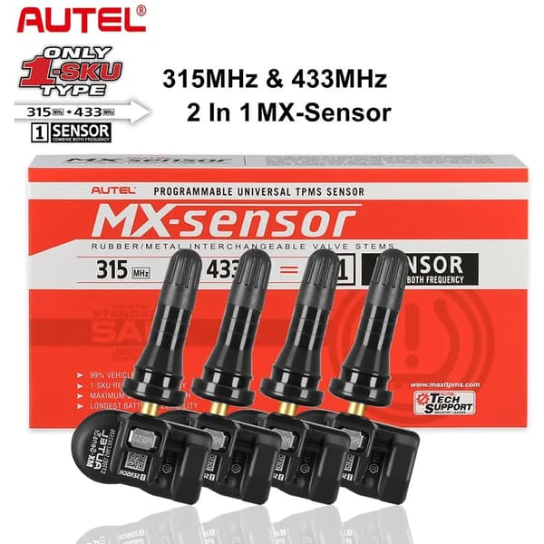 Dubbel Frekvens TPMS-sensor, Stark Trådlös Programmering, Hög Fordonsomfattning,4 stycken metallgivare