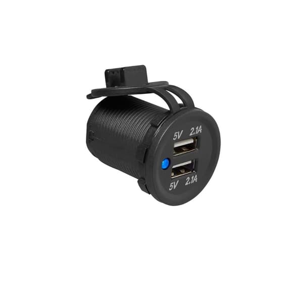 2xUSB stik 2100mA forsænket 12/24V
