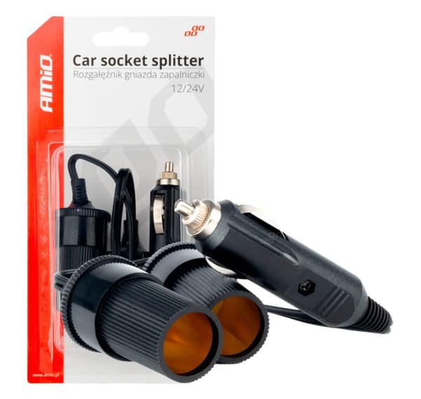 Forked extension cord 12-24V, 2 sockets