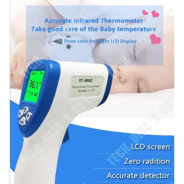 TD® Infraröd panntermometer Människokroppstermometer Beröringsfri termometer Hem Full engelsk temperaturpistol