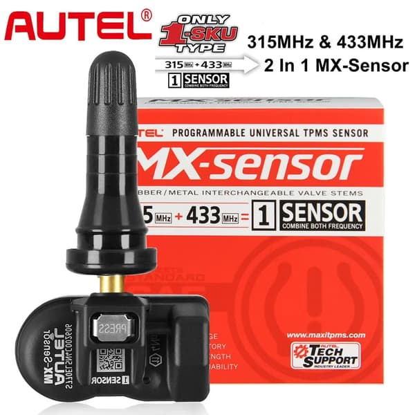 Dobbelt Frekvens TPMS Sensor, Stærk Trådløs Programmering, Høj Køretøjsdækning,1PC Gummisensor