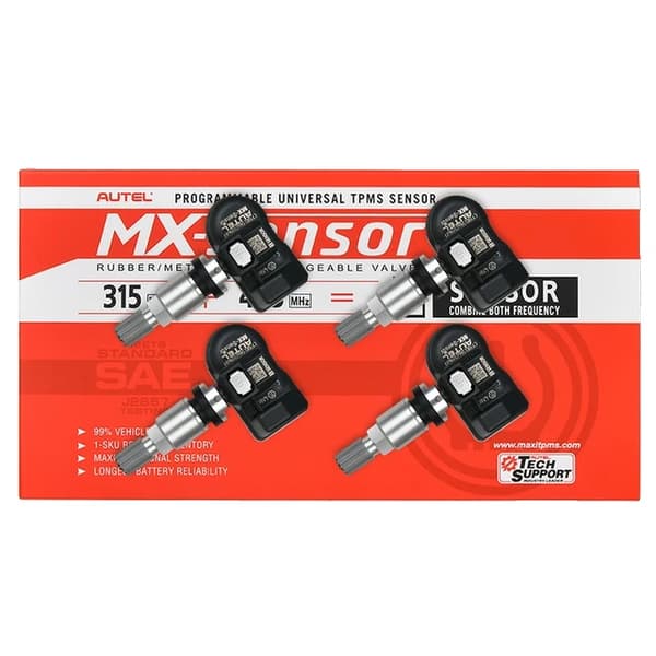 TPMS-sensor, 433MHZ & 315MHZ frekvens, 2in1 MX-sensorer, Metall 4st