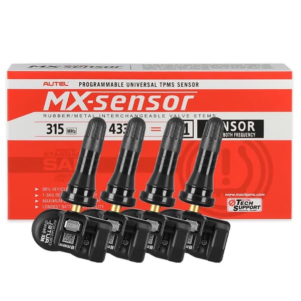 TPMS-sensor, 433MHZ & 315MHZ frekvens, 2in1 MX-sensorer, Gummi 4st